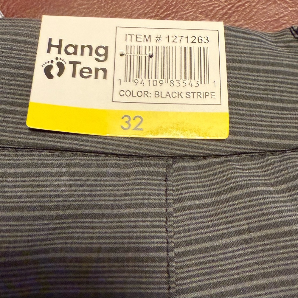 New Hang Ten Dark Gray Striped Patterned Short size 32 - Picture 6 of 11